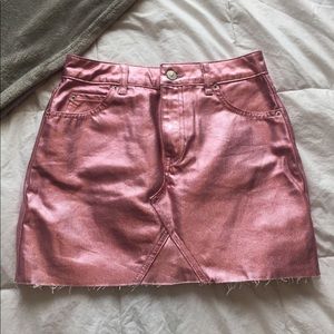 Moto pink metallic skirt